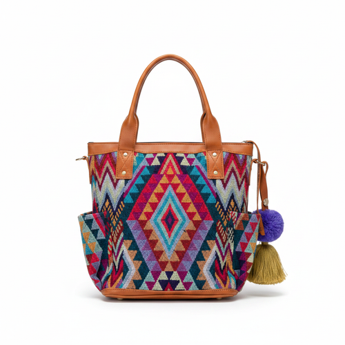 Bolso Huipil Multicolor - Fondo Blanco