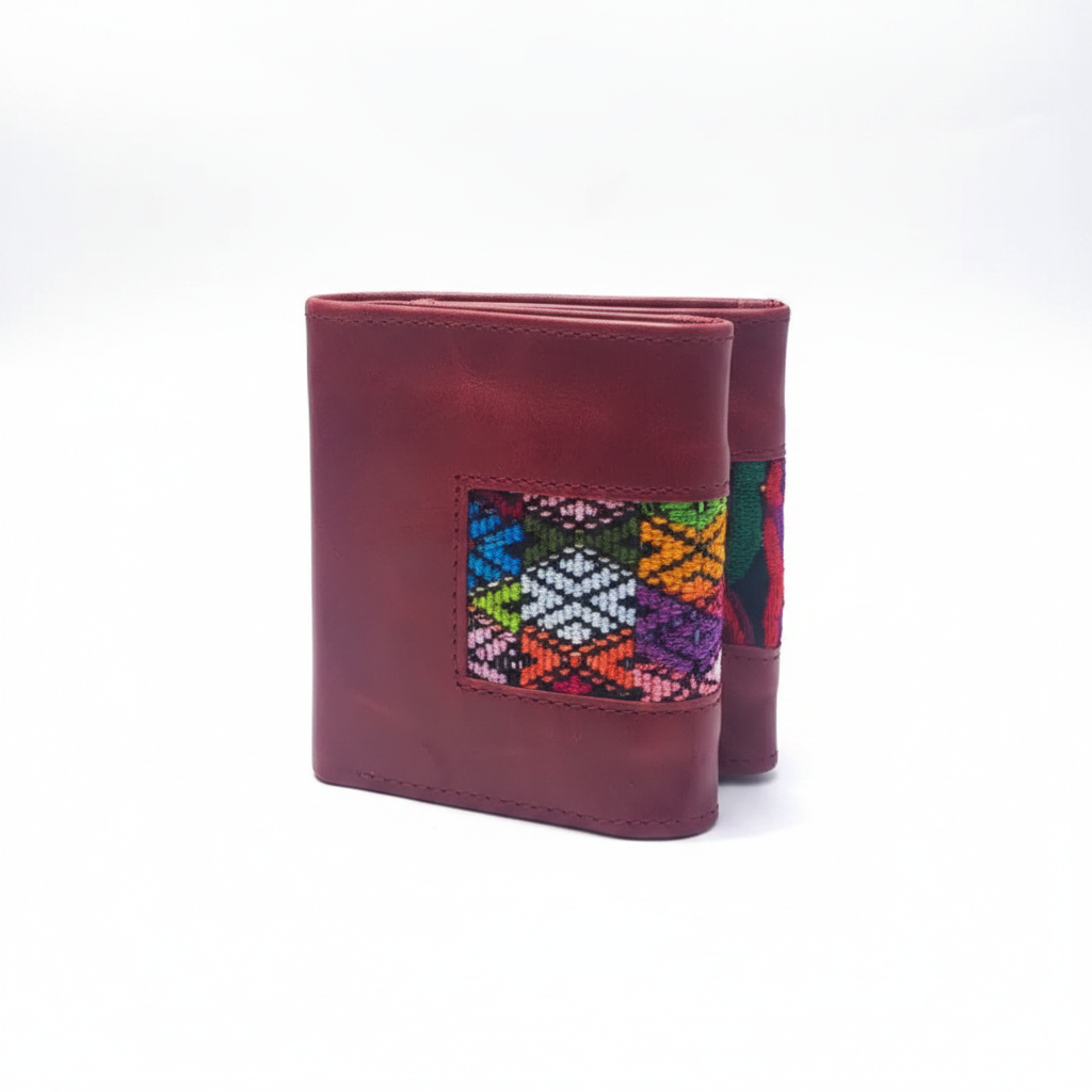 Cartera borgoña huipil