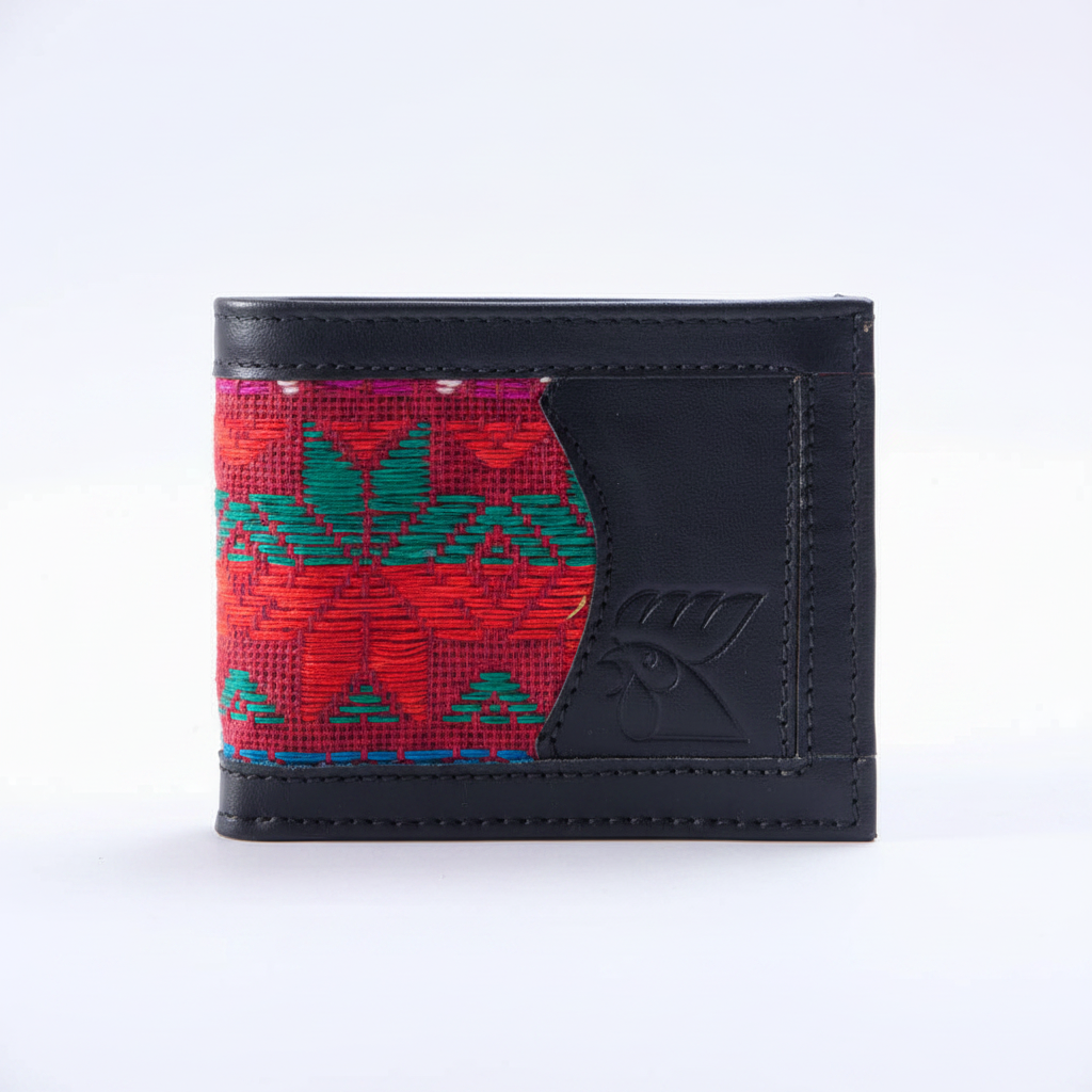 Cartera negra - tejido huipil destacado