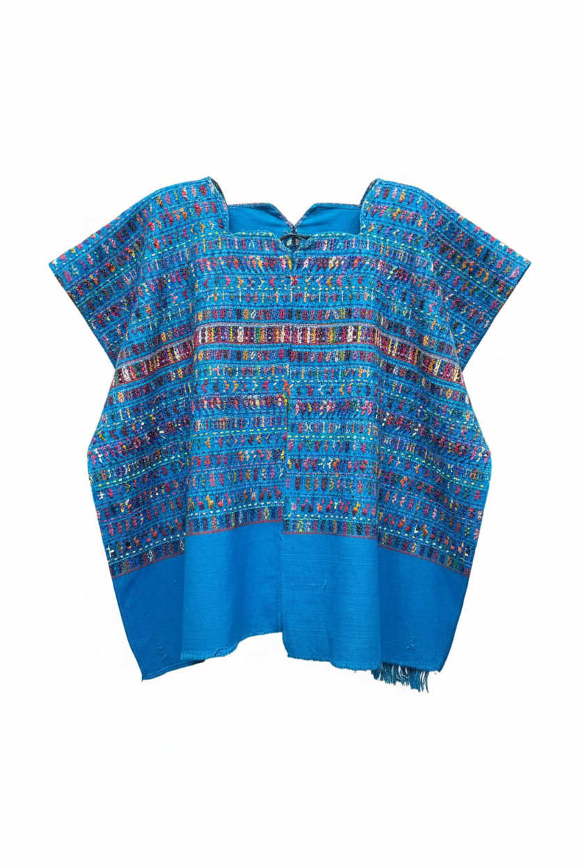 Huipil Azul - Fondo Blanco