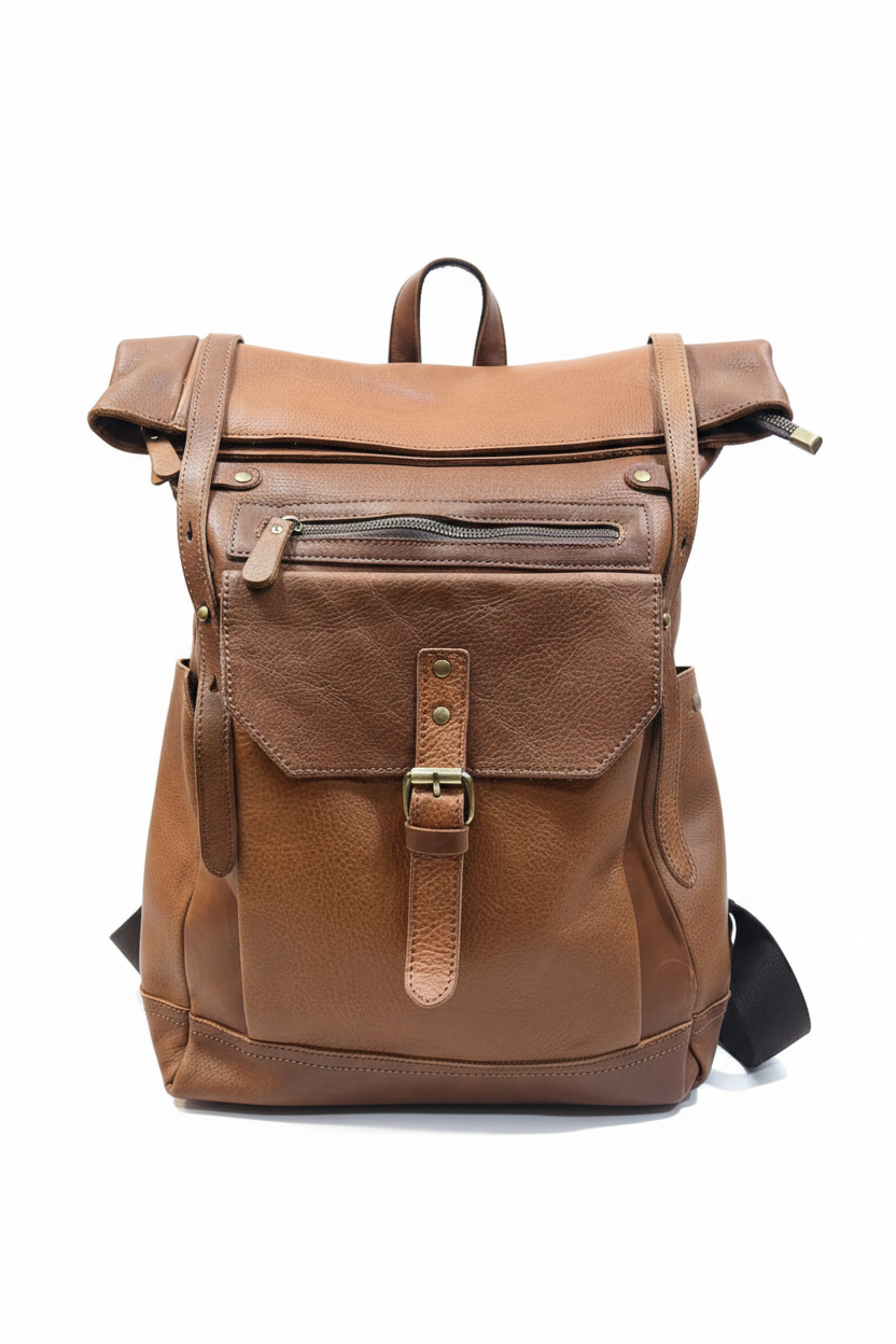 Mochila cuero - vista frontal